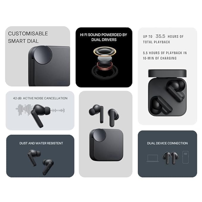 Image of AlakhDM Bluetooth 5.3 Wireless Earbuds with HD Calling Mic, Deep Bass Stereo Sound, Low Latency Gaming, Type-C Fast Charging, Touch Control TWS Earphones