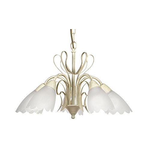 Lustre Oaks Lighting Marilyn une touche de poesie ivoire et dore pour votre maison
