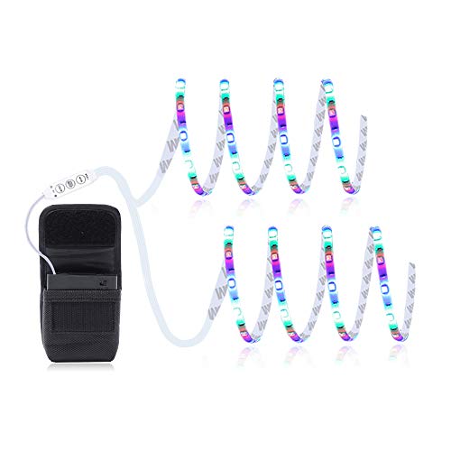 Skateboard Lights DANCRA Battery Powered LED Strip R,G,B Color Changing Lighting with Mini Controller LED Light for Electric Scooter,Longboard (2×2.62ft)