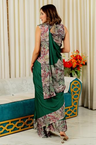 Image of MIRCHI FASHION Women Saree Floral Printed Chiffon | Breathable Lightweight Summer Sari for Office and Daily Use with Unstitched Blouse (Available in 20 Styles)