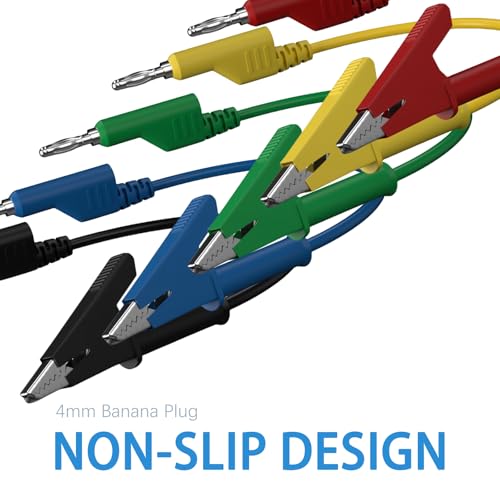 Image of Test Lead Cables with Banana Plugs, 5 Colors, 5 Pieces