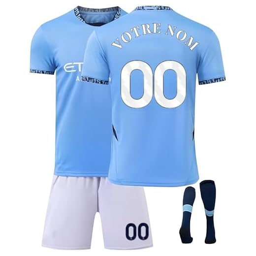 Personnalisé Maillot de Foot Enfant et Adultes 24/25 GarçOns et Jeunesse Domicile/Extérieur ensemble foot,print avec Votre Nom Numéro ,Tenue d'entraînement de foot Homme avec Short Et Chaussettes