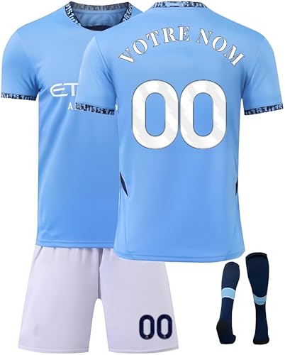 Personnalisé Maillot de Foot Enfant et Adultes 24/25 GarçOns et Jeunesse Domicile/Extérieur ensemble foot,print avec Votre Nom Numéro ,Tenue...