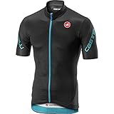 CASTELLI - Camiseta para Hombre con Entrada 3 FZ, Hombre, Camiseta, 4518010, Dark Gray/Sky Blue, L