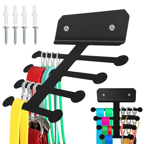Atsgke Resistance Band Storage Rack, Fitness Band Rack, Equipment Organizer for Pull Up Bands and Jump Ropes, Home Gym Multi-Purpose Organization, Storage Rack for Straps, Foam Rollers, Weight Belts