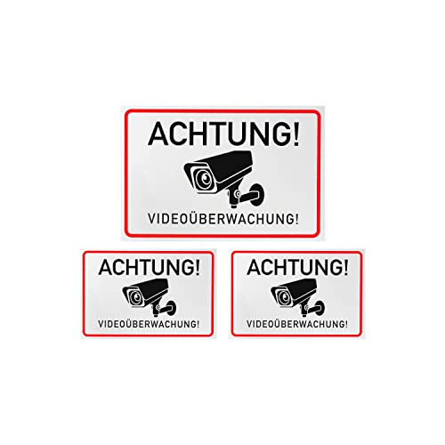 Videoüberwachung Aufkleber Set - 6 Stück 7,5x5cm Für Innen & Außen