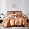 KAKIJUMN Pumpkin Comforter Set Queen Size 7 Piece Bed in a Bag Waffle Weave Textured Comforter All Season Soft Microfiber Complete Bedding SetPumpkinQueen