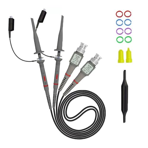 Aofan P6100 Oszilloskop-Messkabel Set 100 MHz, 2 Stück, BNC, schaltbar 1X/10X, inkl. Zubehör