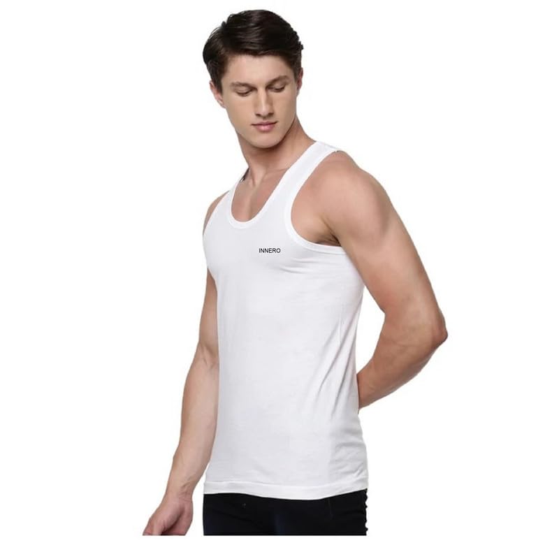 Image of INNERO Cotton Vest for Men | Classic Comfortable Sleeveless Men's Sando Vest Baniyan Ganji 100% Cotton