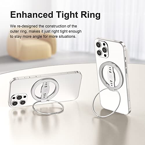 Ewa The New Magone (Upgrade) Compatible With Magsafe Phone Grip Stand With Silicone Finger Strap, Removable Magnetic Ring Holder Kickstand Loop, Only For Iphone 14, 13, 12 Pro/Max/Plus #TOP3