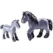 Produktbild HABA 306148 - Little Friends  Pferd Cassandra und Fohlen Cleo, Biegepuppen & Tiere ab 3 Jahren, Grau