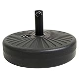 C-Hopetree Pied de Parasol Rond Remplie d'eau 22L ou Sable 27kg, Base Support du Parasol de Jardin Terrasse 38/48 mm, Noir