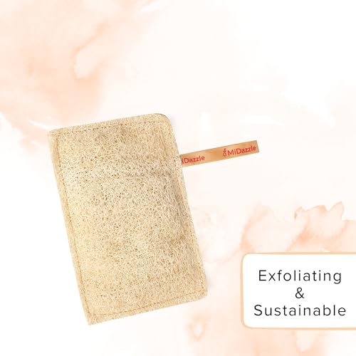 Image of Omidazzle Natural Sun Dried Bath Loofah, Body Sponge & Scrubber for Men & Women | Organic Luffa for Bath Shower Skin Exfoliation (Pack of 2)