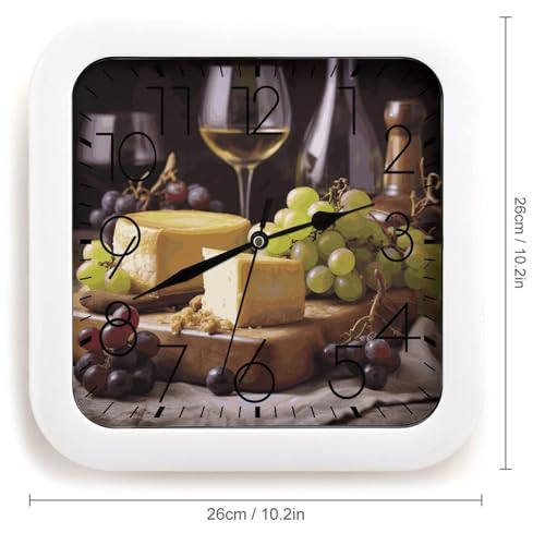 Horloge murale silencieuse carrée 25 cm sans tic-tac cuisine