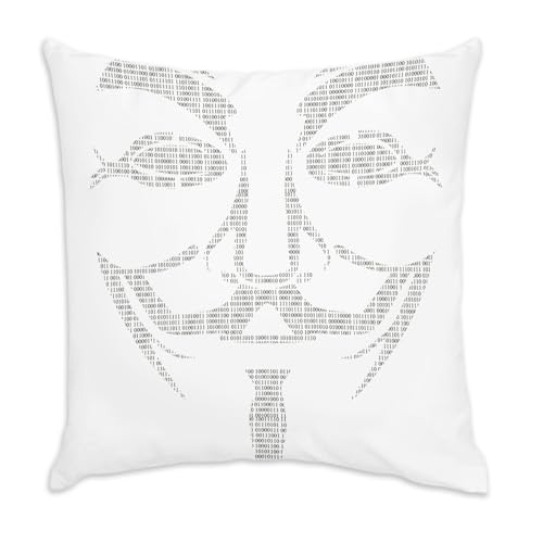Coussin en Velours Blanc Anonymous code binaire oreiller salon lit 40x40