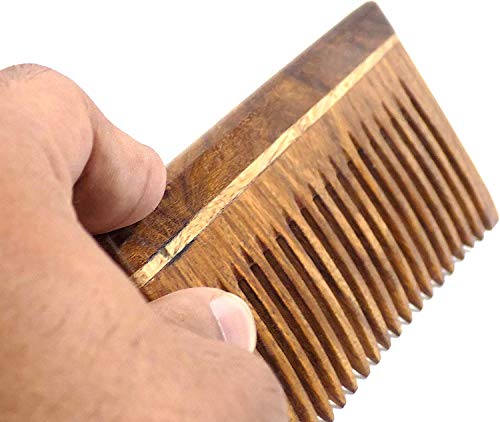 Image of Ekan 100% Natural Handmade Neem Wood Comb For Control Hair Fall And Hair Regrowth For Men And Women Pack Of 1 (Neem wood Comb Model no -7)