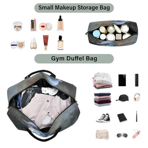 Large Travel Duffel Bag, Bird on Branch Sports Tote Gym Bag, Shoulder Weekender Overnight Bag for Women Men, Carry On Luggage with Toiletry Bags4
