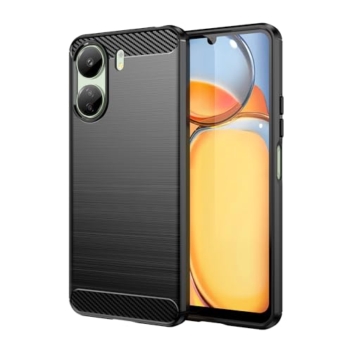 SEIAIYG Hülle für Xiaomi Poco C65/Redmi 13C, Ultra Thin Stylisch Silikon Handyhülle Abdeckung Telefon Case Stoßfest Schutzhülle passt für Xiaomi Poco C65/Redmi 13C (Schwarz)