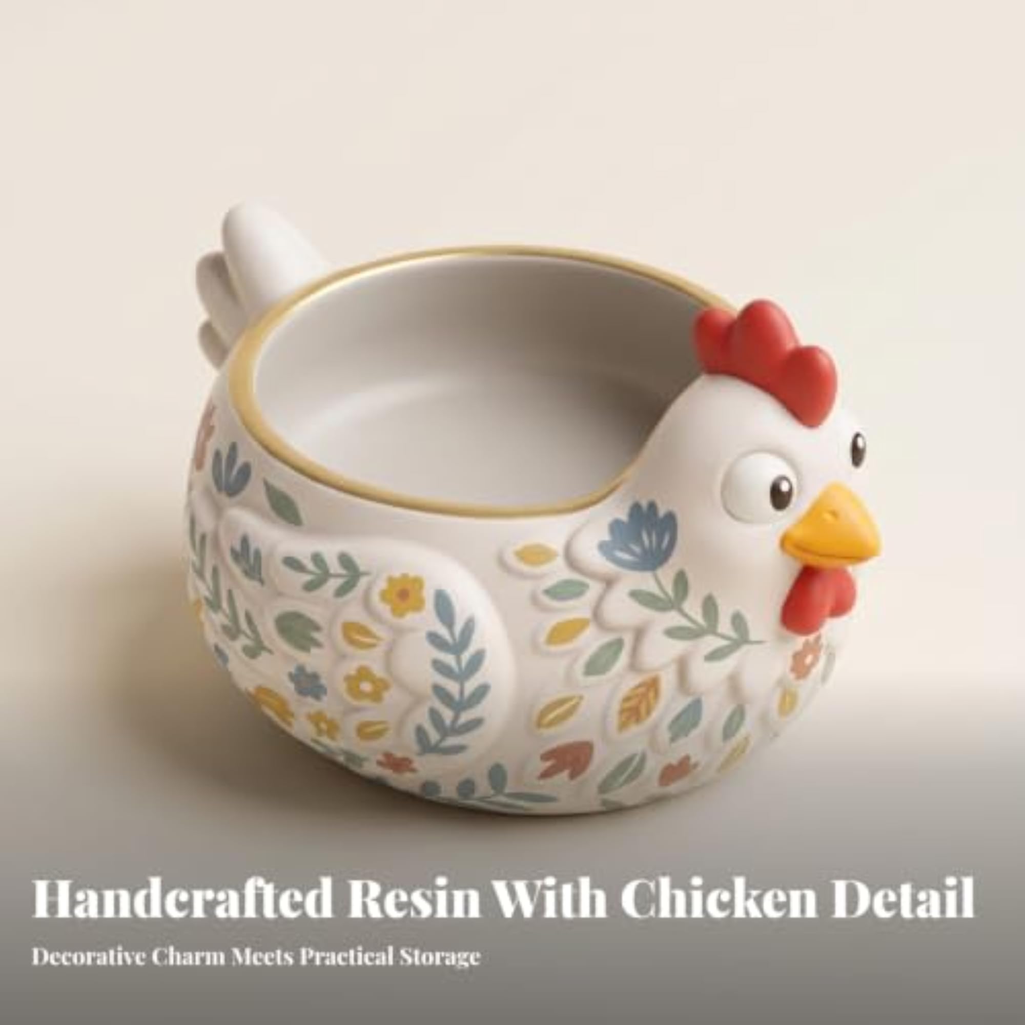 Resin Chicken Shaped Bowl, Open-Top Storage Box Gift