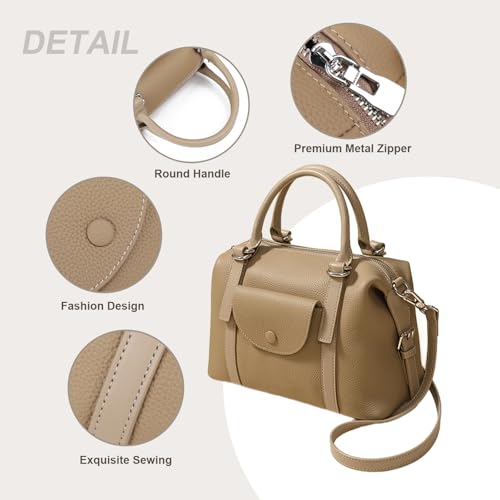 Handbags for Women, Genuine Leather Crossbody Bag Top Handle Bag with Adjustable Detachable Strap2