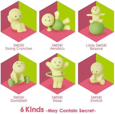Smiski Dreams Glow in The Dark Figure, Exercising Series, Random Style, 1 Pack