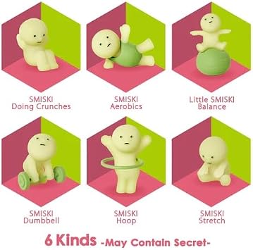 Smiski Dreams Glow in The Dark Figure, Exercising Series, Random Style, 1 Pack