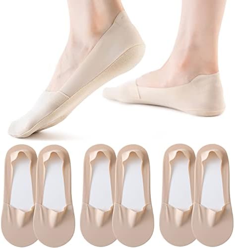 VFM 6 Pairs Nude Women No Show Socks Flat boat line Socks Ice Feeling socks Nonslip Liner Invisible Thin Socks