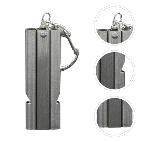 Silbato portátil de acero inoxidable doble tubo miniatura 7