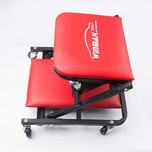 Wintools 41" Foldable Heavy Duty Z Creeper Seat Rolling Chair Mechanics Garage 2 In 1 Work Bench #TOP1