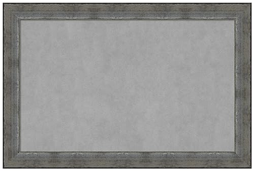 Amanti Art Silver Framed Magnetic Board, 36x24, Casual Office Decor