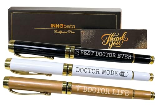 InnoBeta Doctor Gifts, Ballpoint Signature Pen Set of 3, Funny Pen for Office Tools for Doctor, Med School Students