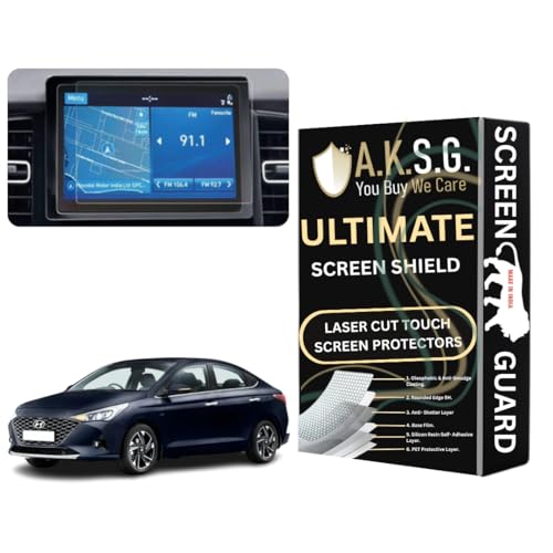 Image of A.K.S.G. A.K.S.G.Hyundai Verna Facelift 8 Inch [2020-2023] Car Accessories Navigation or Music System Touch Screen Infotainment Screen Protector (Company Fitted) Not a Tempered Glass [Transparent]