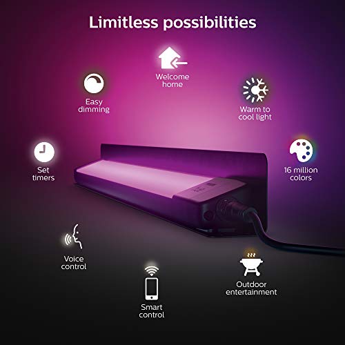 Philips Hue Amarant Outdoor Smart Light Bar, Black - 20W, White and Color Ambiance LED Light - 1 Pack - Requires Hue Bridge and Outdoor Power Supply - Control with Hue App and Voice - Weatherproof - image 6