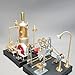 Retrol SE-03 38PCS + 27PCS Retrol GF-01 Metal Steam Engine Model Kit+ Miniature Workshop Model, with Mechanical Transmission System Physical Science Gift for Education Collectors & Adults