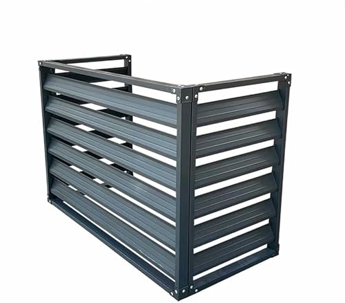 WZUOPG Outdoor Unit Air Conditioner Cover, Anti-Theft Solid Aluminum Privacy Fence, Pool Equipment Barrier Fence Trash Can(White,Medium)