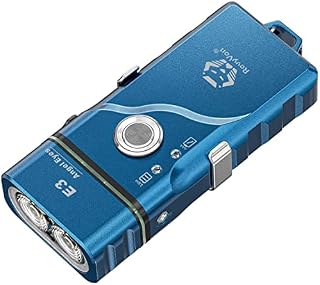RovyVon E3 EDC Torch Angel Eyes - 400 Lumens 95+ CRI, Dual-Power Mini Keyring Torch Compatible with AAA Battery Prolong The runtimeBlue