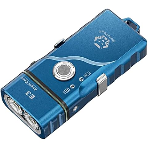 RovyVon E3 EDC Torch Angel Eyes - 400 lumens 95 CRI, Dual-Power Mini Keyring Torch Compatible with AAA Battery prolong The runtime(Blue) Cover