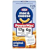 Kraft PowerMac Mac and Cheese, 1 Box, for Protein Easy Dinners or Dinner Sides, Original Flavor, 17g Protein and 6g of Fiber per Serving, No Artificial Flavors, Preservatives or Dyes, 7.25 oz