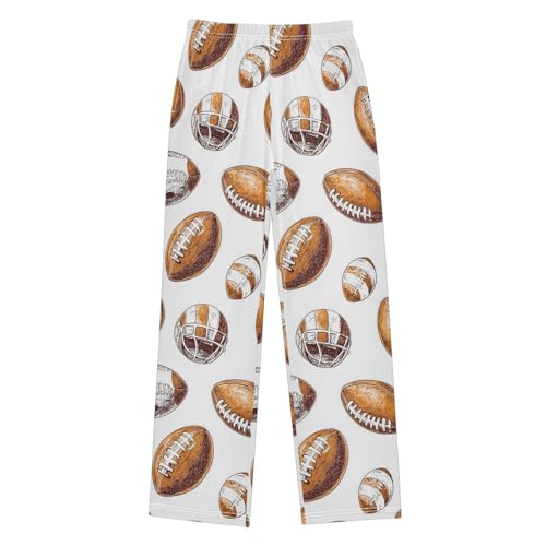 Pajama Pants Football White Helmet Tile Long Sleep Pants Lounge Bottoms