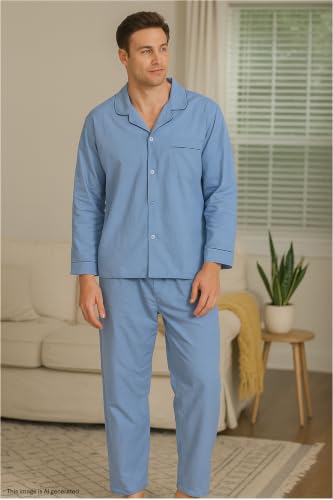 Image of Hanes Men's Woven Plain-Weave Pajama Set