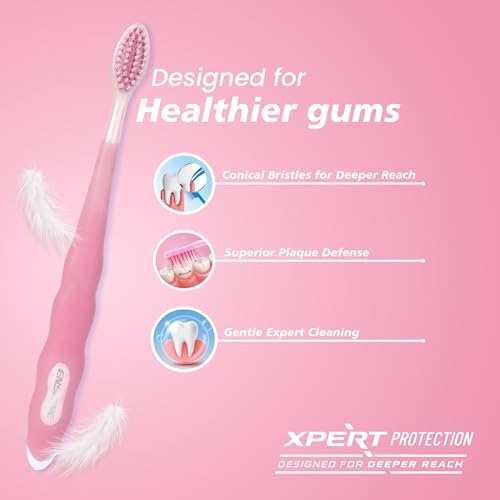 Image of Enshine Expert Protection Toothbrush for Adults, Pack of 4, Multicolor | Double-Tapered Ultra Soft PBT Bristles, Sensitive Gums, Deep Gum-Line Plaque Removal, Non-Slip Grip