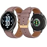 Leather Watch Bands for Garmin Venu 4 41mm / Venu 3S 41mm / Venu 2S, 18 mm Soft PU Leather Bracelet Wristband, Replacement Straps for Garmin Forerunner 265S/255S/255S Music/Vivoactive 4S - Dark Pink