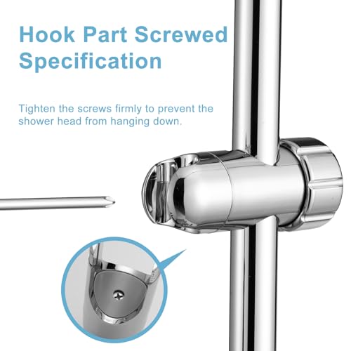 OFFO Grab Bar Hand Shower Bracket, Adjustable 28-32mm Diameter Handles Holder for Disabled, Detachable Slider Clamp Bathroom Safety Grab Bar, 360 Degree Rotation Holder,Chrome - Image 4