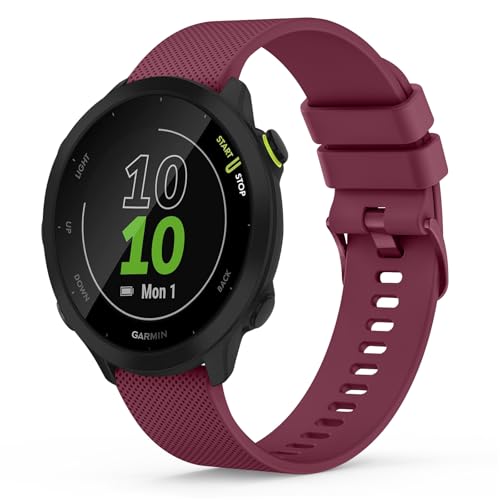 Image of Garmin Strap 20mm Width for Forerunner 245/645 Music, 55, Vivoactive 3 Music, Venu/Venu sq in Wine Red