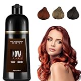 Nova Hair Dye Shampoo,Nova Hair Instant,Nova Hair Dye Shampoo 3 in 1, for Men & Women. (500ml Dark Brown)