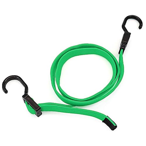 Wambere 2 piezas de goma elástica ajustable con gancho, cuerda de goma universal, tensor plano de goma, cuerda elástica para equipaje para moto, bicicleta, baca, camping, verde, 120 cm