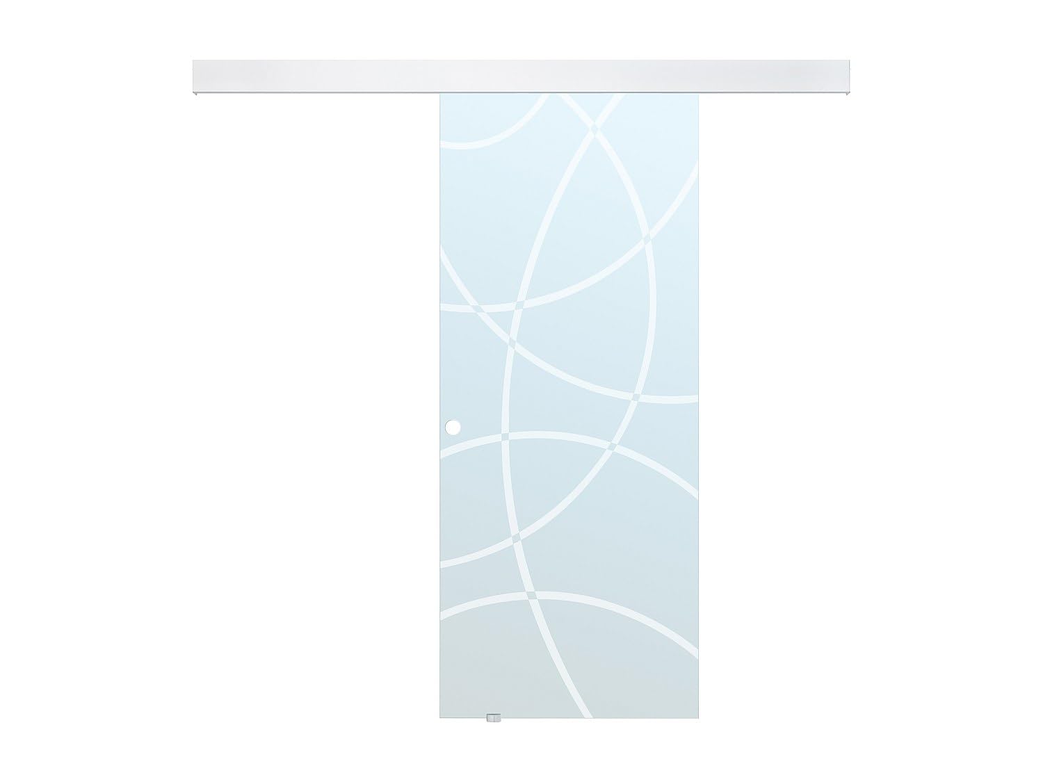 Porte coulissante en Applique Heidi - H205 x L83 cm - Verre trempé