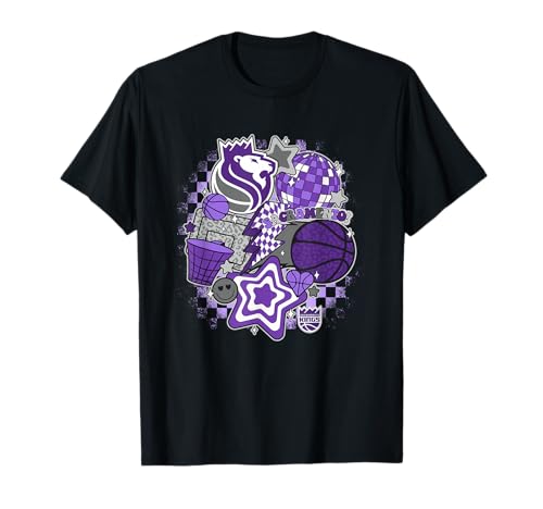 NBA Sacramento Kings Psychedelic Basketball Collage T-Shirt