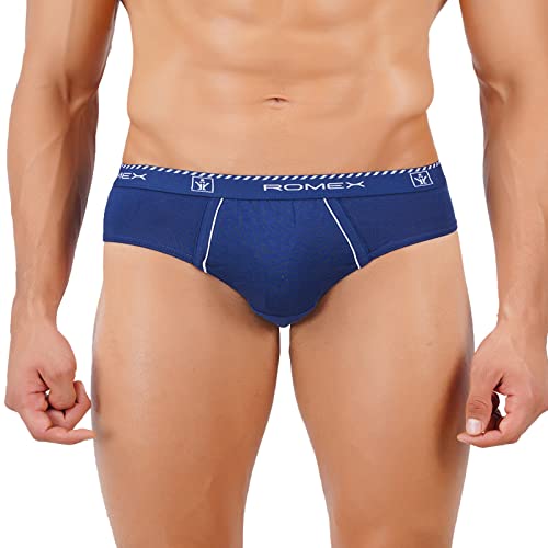 Image of RAMRAJ COTTON Men Pack Of 4 Solid Cotton Briefs | Soft Stretch Outer Elastic Waistband | Comfortable Daily Innerwear