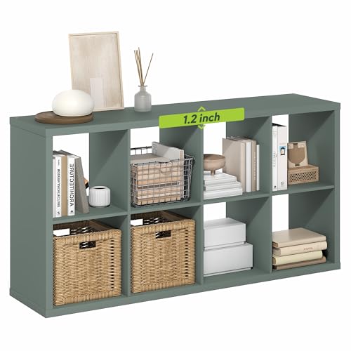 Furinno Cubicle Book Shelf, 8-Cube Bookshelf, Extra Thick Frame Horizontally